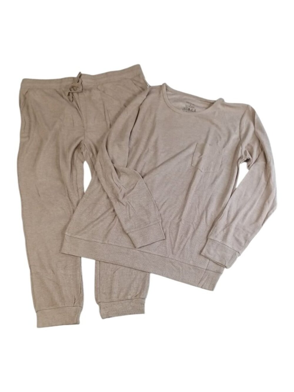Little Starlet Women's Jogger Set Size XL Khaki 2 Piece Set Lounge Pajamas Long